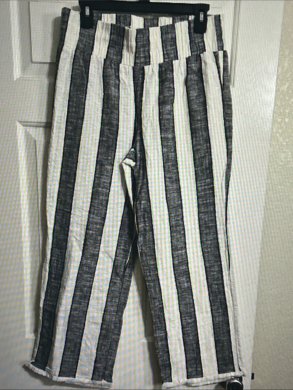 Attyre Black and White Vertical Stripe Chinos